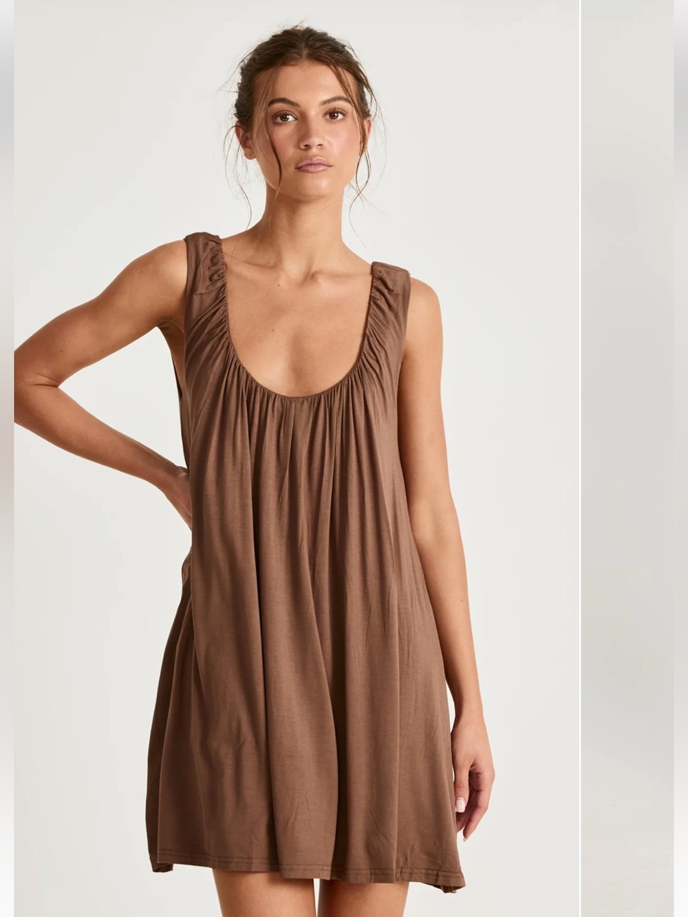 CHARCOAL Selena Mini Dress (Oak)